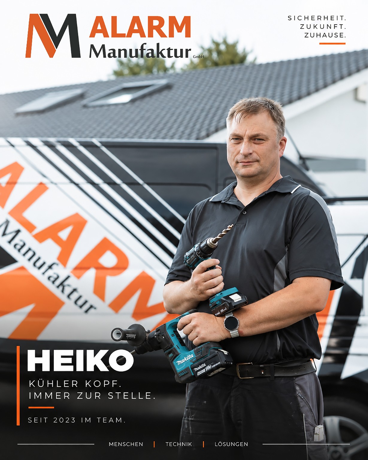 Mitarbeiterporträt für die Alarm Manufaktur